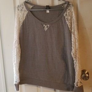 Torrid lace long sleeve baseball tee